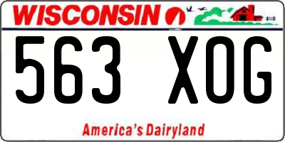 WI license plate 563XOG