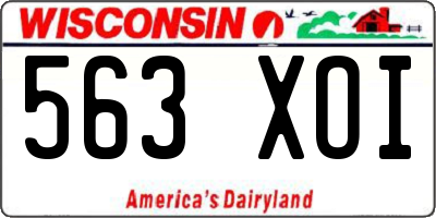 WI license plate 563XOI