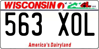WI license plate 563XOL