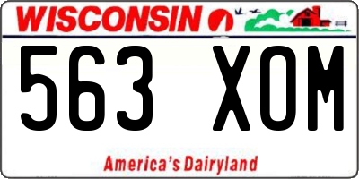 WI license plate 563XOM