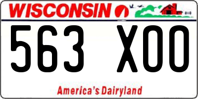 WI license plate 563XOO
