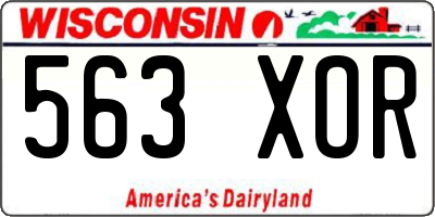 WI license plate 563XOR