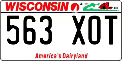 WI license plate 563XOT