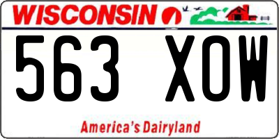 WI license plate 563XOW