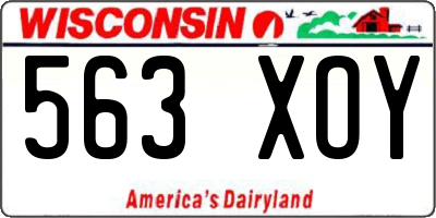 WI license plate 563XOY