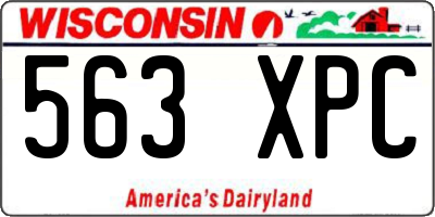 WI license plate 563XPC