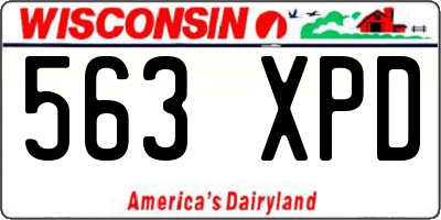 WI license plate 563XPD