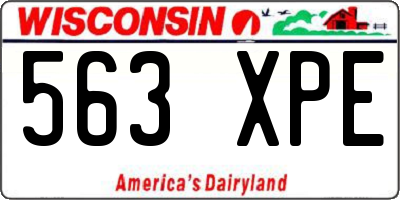 WI license plate 563XPE