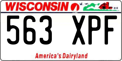 WI license plate 563XPF