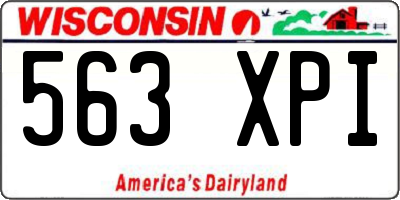 WI license plate 563XPI