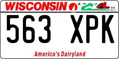 WI license plate 563XPK