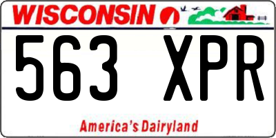 WI license plate 563XPR