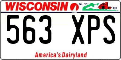 WI license plate 563XPS