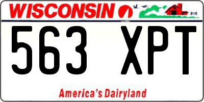 WI license plate 563XPT