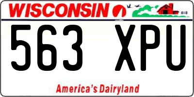 WI license plate 563XPU