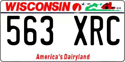 WI license plate 563XRC