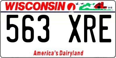 WI license plate 563XRE