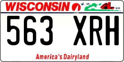 WI license plate 563XRH