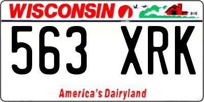 WI license plate 563XRK
