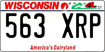 WI license plate 563XRP