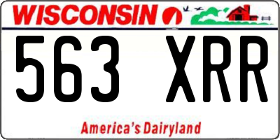 WI license plate 563XRR