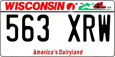 WI license plate 563XRW