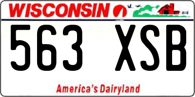 WI license plate 563XSB