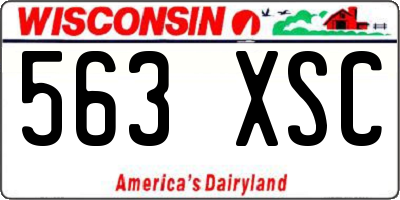 WI license plate 563XSC