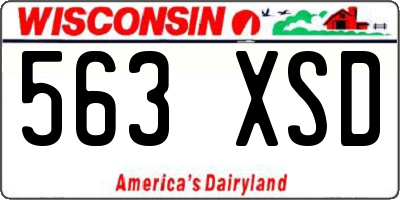 WI license plate 563XSD