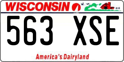 WI license plate 563XSE