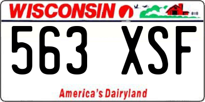 WI license plate 563XSF