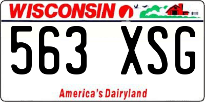 WI license plate 563XSG