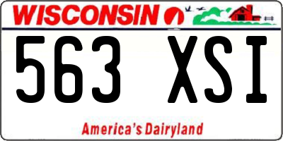 WI license plate 563XSI