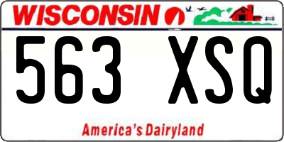 WI license plate 563XSQ