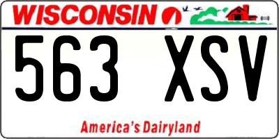 WI license plate 563XSV