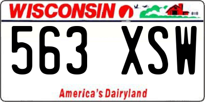 WI license plate 563XSW
