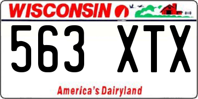 WI license plate 563XTX