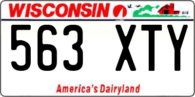 WI license plate 563XTY