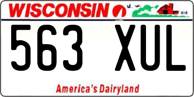 WI license plate 563XUL