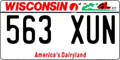 WI license plate 563XUN