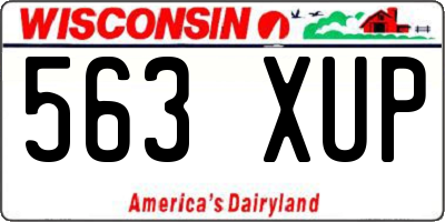WI license plate 563XUP