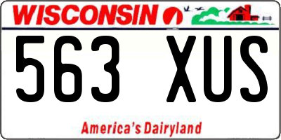WI license plate 563XUS