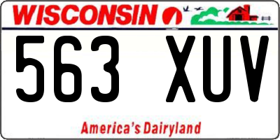 WI license plate 563XUV