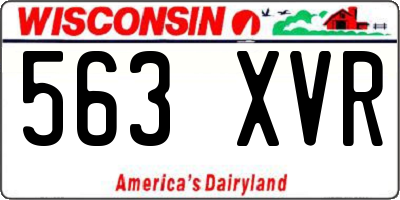 WI license plate 563XVR