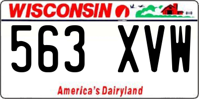 WI license plate 563XVW