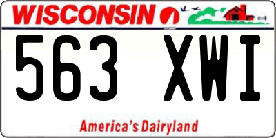WI license plate 563XWI