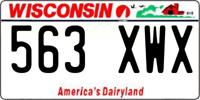 WI license plate 563XWX