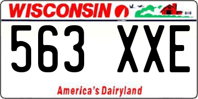 WI license plate 563XXE