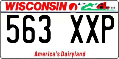 WI license plate 563XXP