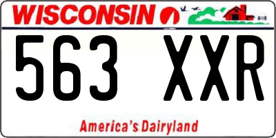 WI license plate 563XXR